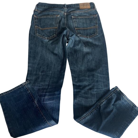 VTG Abercrombie & Fitch Skinny Jeans Mens W31 L32 Dark Wash Distressed ButtonFly - Picture 2 of 7